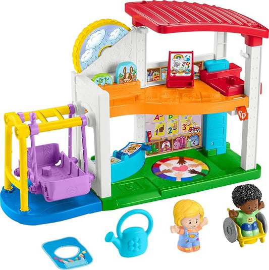 Fisher-Price Little People Toddler Playset Play for All School with 2 Figures & 2 Accessories for Preschool Pretend Play Ages 1+ Years