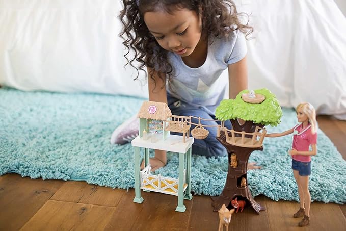 Barbie Doll and Animal Rescue Center with 8 Animals