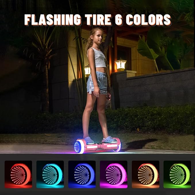 Scooter, Colorful LED Light-Up Wheels, Bluetooth Speakers and APP, Dual 250W Motors, 8.5 mph Max Speed & 8.5 Miles Max Range, Gifts for Kids Adults Girls Boys