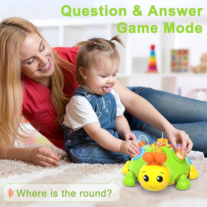 Musical Ladybug Baby Toys 6-12 Months, Infant Early Educational Learning Crawling Toys for 1 Year Old Boy, Newborn First Bithday Gift Toy for 7 8 9 10 11 Months Boys Girls (Green)