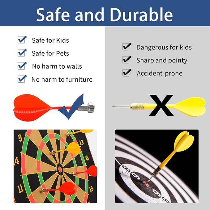 BATURU Magnetic Dart Board for Kids & Adults, 12 Magnetic Darts, Easter Basket Stuffers, Fun Indoor Game, Dart Board for Boys & Girls Ages 4-12, Teen Gifts