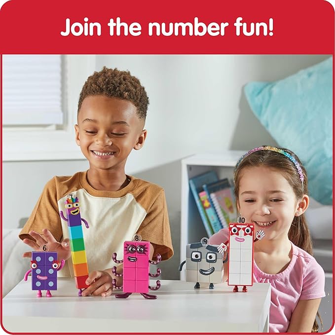 hand2mind Numberblocks Friends Six to Ten, Action Figure Set, Toy Figures & Playsets, Small Figurines for Kids, Counting Blocks, Numbers for Toddlers, Math Toys, Kids Birthday Gifts