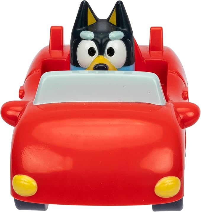 Bluey Vehicle Set – 4-Pack Includes Garbage Truck, Convertible, Family Car & Firetruck, Official Bluey Toys for Kids Ages 3+