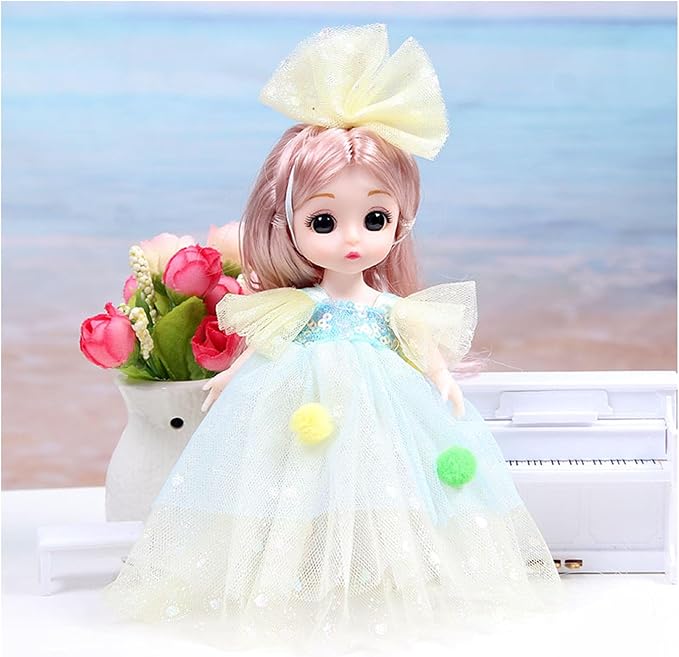4 Pcs 6 Inch Princess Girl Mini Dolls, Small Princess Dolls, Little Girl Miniature Dolls for 3+ Year Old Girls