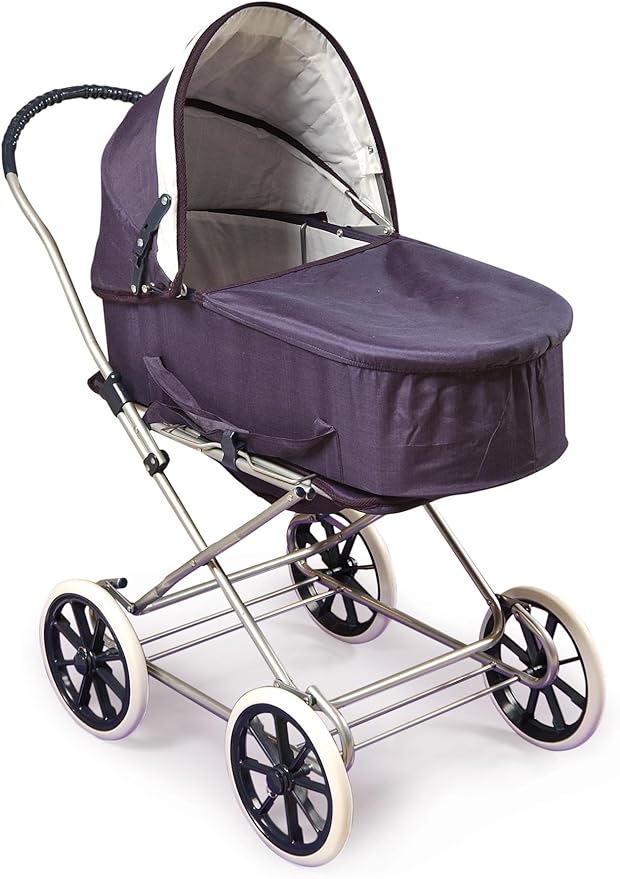 Badger Basket English Style Doll Stroller – Fits 18 to 22-inch Dolls, Classic Pretend Play Toy with Adjustable Canopy