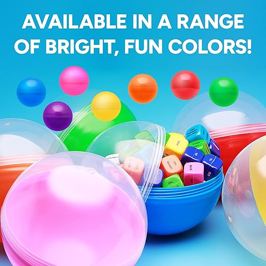 Claw Machine Capsules Translucent Blue Plastic Sphere Large Party Favor Containers Round 7 pcs 4.7 inch Jumbo Plastic Christmas Ornaments Extra Large Gift Box Craft Party Supplies Vending Capsules