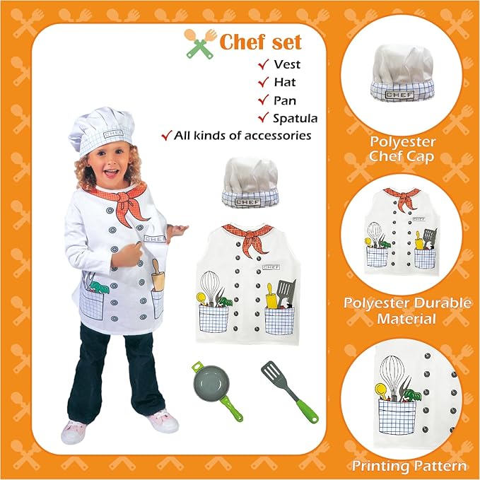 Dress Up Trunk for Kids, Pretend Dress Up Collection with Accessories, Halloween Dressup for Role Play