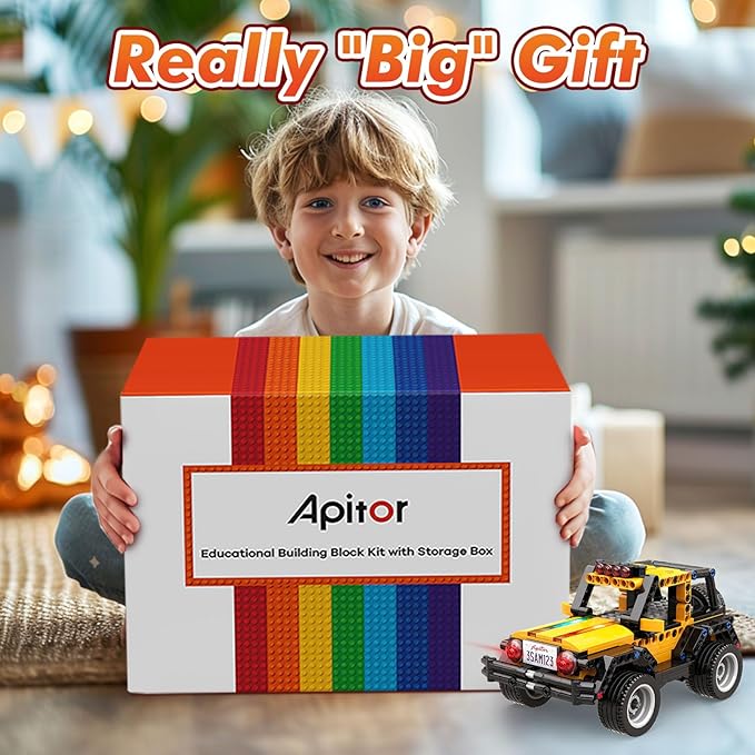 Robot R Smart Robot Building Kit with Storage Box, 4-in-1 Programmable App Remote Control Off Roader Car Toy, Authentic and Functional Design, Coding Gifts for 6 7 8 9 10 11 12 Years Old Kids