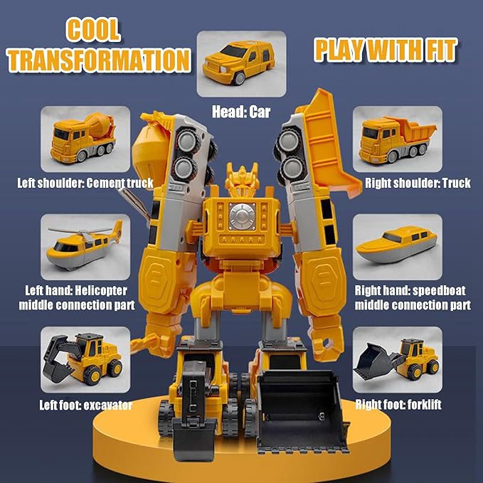 Magnetic Transform Engineering Car Assembled Toys,Toy Construction Vehicles with Storage Box,Magnetic Blocks for Kids Age 3-5 4-8 Outdoor Toddler Activities Toys(Engineering Series-35 Pcs)