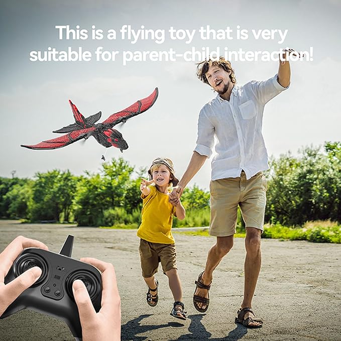 DEERC RC Dragon Plane for Kids Adult Remote Control Airplane Toy, 2CH 6-axis Easy to Fly Foam Aircraft for Boys Beginner 8-12, Glider Stabilizer RTF Stunt Jet