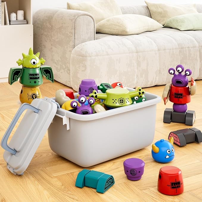 Magnet Robot Toys for Kids 3-5 - Magnetism Stacking Transform Boys Toys for Ages 5-7 with Storage Box, Set for Toldllers Age 3-8 Years Old Girls, Christmas and Birthday Gifts