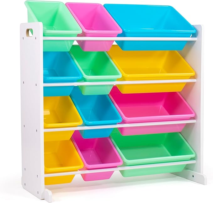 Humble Crew, White/Pastel Kids' Toy Storage Organizer