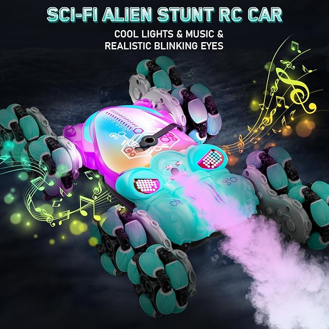 8WD Gesture Sensing Stunt Rc Cars Toys for Kids Age 6-13, Hand Controlled Stunt Car, 2.4Ghz Double-Sided Drift Stunt Car, Xmas Best Gifts Ideas for Boys Girls Age 6 7 8 9 10 11 12+ Years Blue