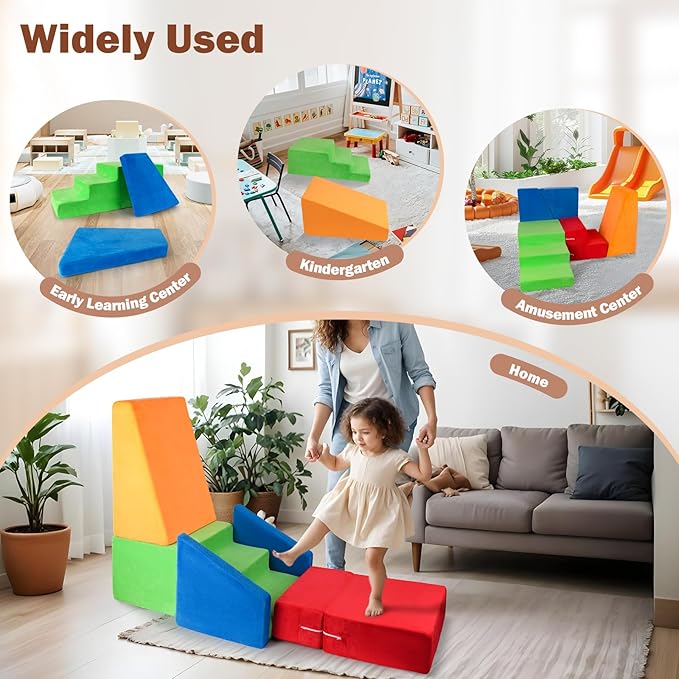 Climbing Toys for Toddlers 1-3 Indoor | Toddler Climbing Toys Indoor | Baby Foam Climbing Blocks | Soft Play Climbing for Toddlers | Infant Non-Toxic Soft Climbing Blocks | Large Foam Blocks Baby Gym
