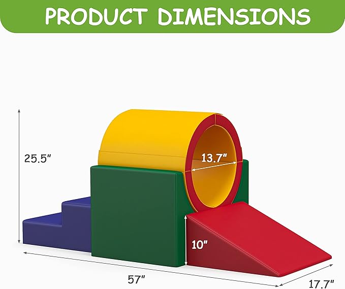 Betterhood Climbing Blocks - Kids Soft Foam Activity Playset - Toddler Couch Climber Gymnastics Equipment for Crawling and Sliding at Home, Preschool