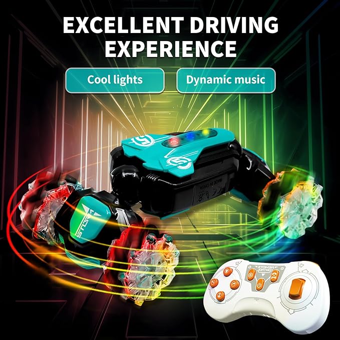 Gesture RC Car, 2.4GHz 4WD Gesture Sensing RC Stunt Car Toys,Double Sided 360° Rolling Rotating Rotation for 3 4 5 6 7 8-12 Year Old Boy Girls Toys(Blue)