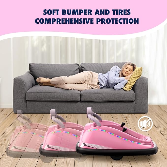 Bumper car, 12V Electric Kids-Bumper car Ride Toys with Remote and Music Function, Perfect Kids Gifts Baby Bumper car for Toddlers Ages 1-6 for Birthday, Children's Day, and Christmas,Red