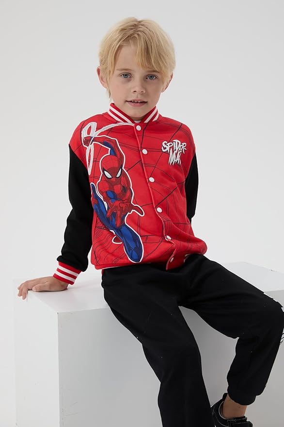 Disney Minnie Mickey Stitch Princess Frozen Elsa Marvel Jacket Lightweight Coat Button up Color Block Sweatshirt 2-14 Years