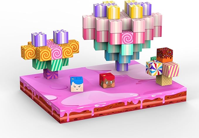 Magnetic Blocks Candy Land Edition, Magnetic Tiles Building Blocks Boys & Girls Toys Age 3-5 4-8 5-7 Sensory Gift for Kids,Magnets Cubes,Upgraded STEM Gift 1.2 Inches
