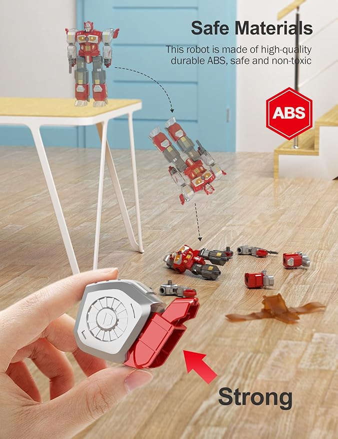 Transforming Toys - Dinosaur Robot Action Figures - Magnetic Assembling Robot Toys for Kids All-in-One Design Transforming Animals, Robots, Military Base Including Battle Guns, Cars, Airplane Models