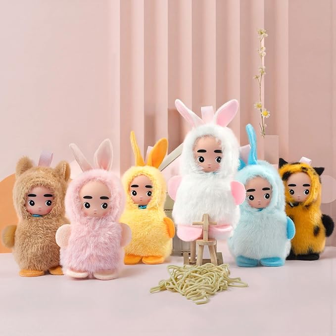 4 Inch Mini Baby Dolls 6pcs Set Realistic Reborn Mini Babies with Air Bag for Sound Cute Small Baby Doll with Handmade Hook Cute Tiny Baby Doll Gifts Set for Girls Boys 3+ Birthday Gifts