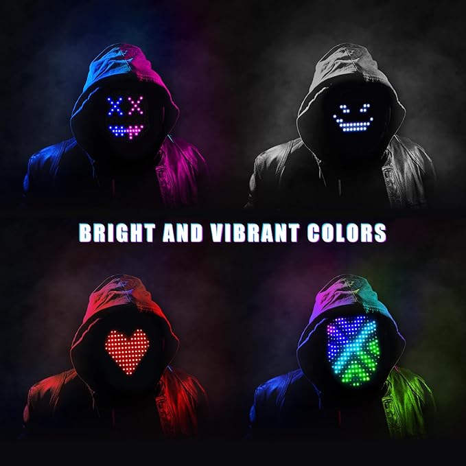Mr.Pang LED Mask Light up Mask with Gesture Sensing, Cool Face Transforming Mask, Perfect Gifts for Halloween Christmas Birthday Cosplay Party