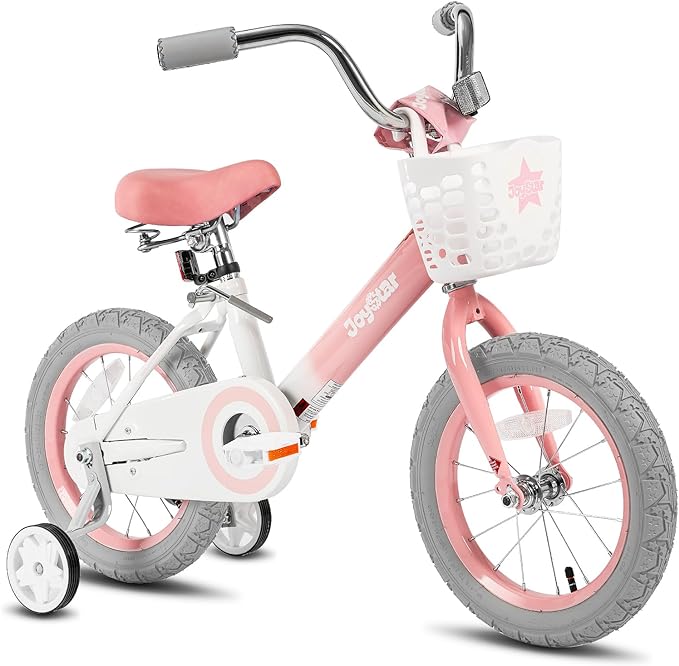 JOYSTAR Vintage Kids Bike with Training Wheels & Basket, 12 14 16 20 24 Inch Girls Bike for 2-14 Years Old, Multiple Colors