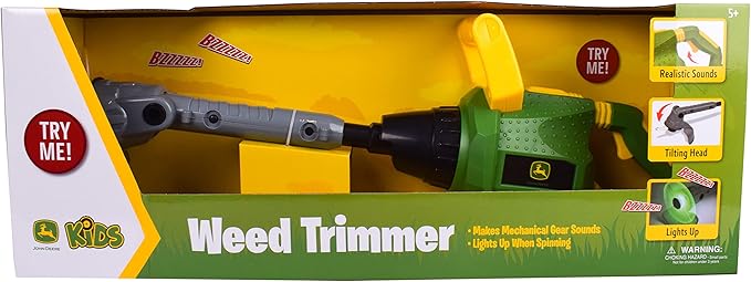 John Deere Sunny Days Entertainment Power Tools Weed Trimmer - Construction Tool with Lights and Sounds | Toy for Kids