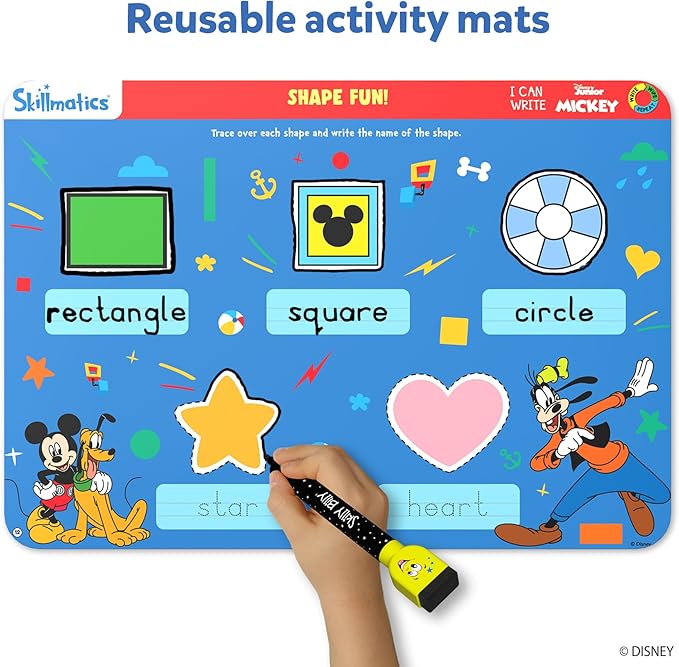 Skillmatics I Can Write Disney Junior Mickey Mouse - Reusable Preschool Learning Activities, Educational Toy and Game, Back to School Supplies, Gifts for Students, Kids, Toddlers Ages 3, 4, 5, 6