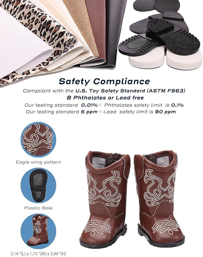 18 inch Doll Shoes - 7 Pairs with Gift Box, Compatible with American Doll