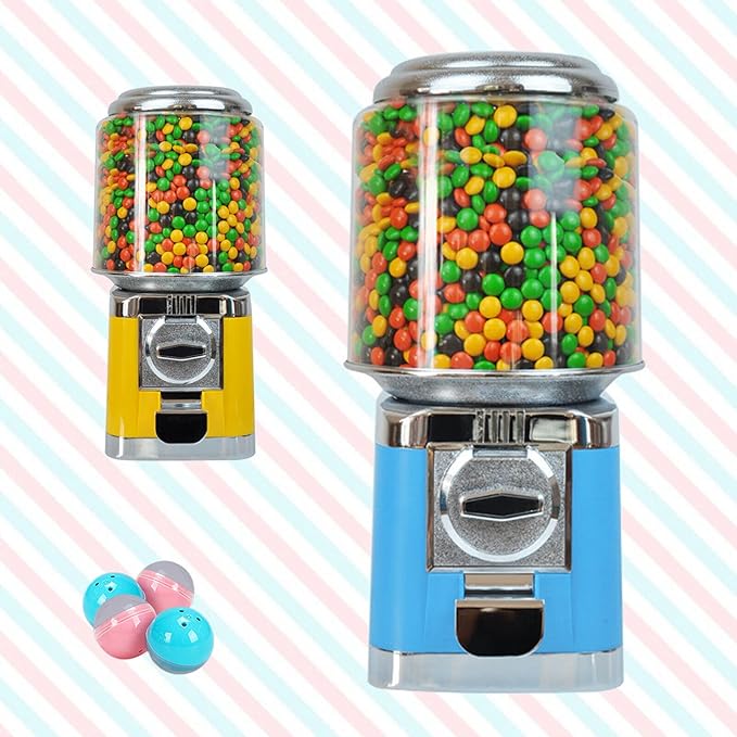 PanDair Gumball Vending Machine Child Toy Candy Machine, Capsules, Bouncy Balls Dispensers US Stock (Yellow)
