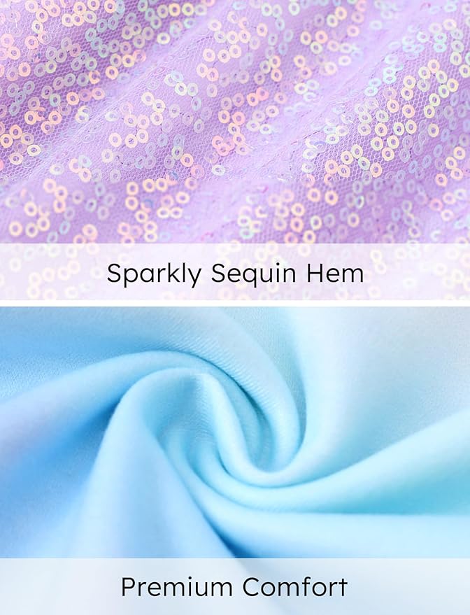 Disney Stitch Minnie Elsa Princess Sweatshirt Dress Toddler Girl Sequin Long Sleeve Pullover Clothes Fall Outfit 2-9 Years