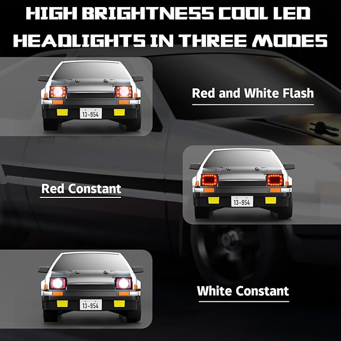 RC Drift Car, 1:12 Full Scale Fast RC Cars with Gyroscope, 2.4GHz 35KM/H High Speed Performance Remote Control Car, RTR 4WD Drift Racing Vehicle with Lights Adults Boys Gift, 2 Rechargeable Batteries