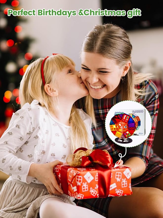 YIJZRUO Magnetic Tiles - 3D Building Blocks for Toddlers 1-3 & Kids Ages 4-8, STEM Educational Magnetic Toys Toddler Toys