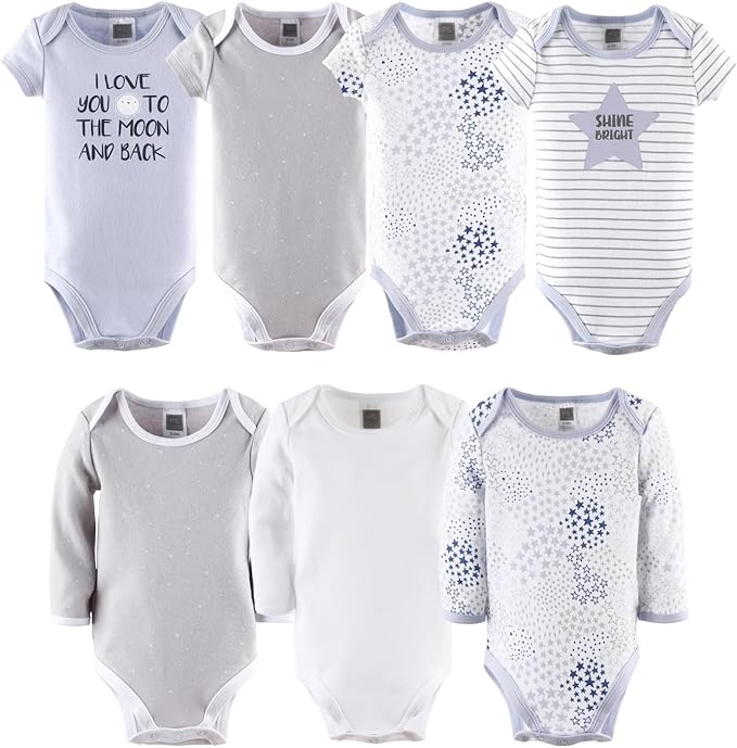 The Peanutshell Baby Layette Gift Set for Baby Boys or Girls - 23 Piece New Born Unisex Gift Set, Clothes & Newborn Essentials Must Haves - Clothes 0-3 Months - Blue & Grey