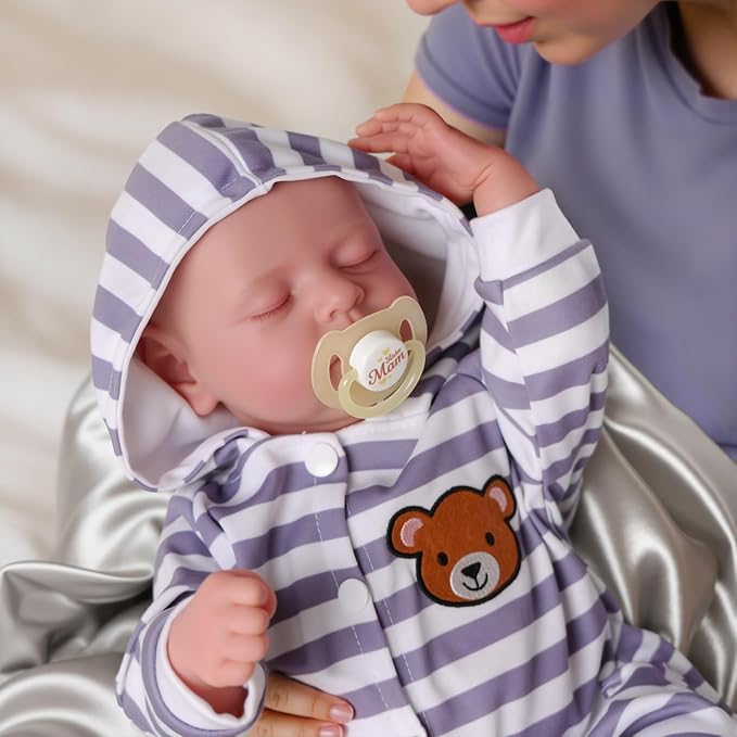 ADFO Realistic Reborn Baby Dolls Boy - 20 Inches Lifelike Baby Doll with Full Body Vinyl, Sleeping Newborn Baby Dolls Gift Toy for Kids Age 3 +