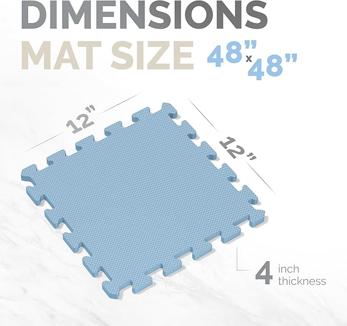 TOYVELT Ultimate Foam Play Mat Set 12x12-16 Interlocking Floor Tiles for Kids - Colorful Foam Puzzle Mats - Safe and Durable Kids Floor Mats - Ideal Play Mat for Toddlers 1-3 - Tiles Non Toxic