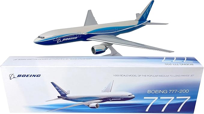 Flight Miniatures Boeing Demo (04-Cur) 777-200 1:200 Scale - Plastic Snap-Fit Model Airplane - Collectible Replica of Boeing Aircraft Part #ABO-77720H-029