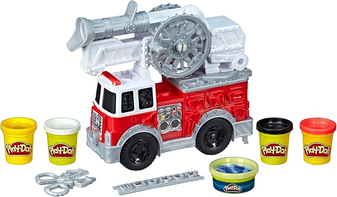 Play-Doh Wheels Fire Truck Toy Vehicle Set, 5 Cans, Preschool Toys for 3 Year Old Boys & Girls & Up, Imagination Toys (Amazon Exclusive)
