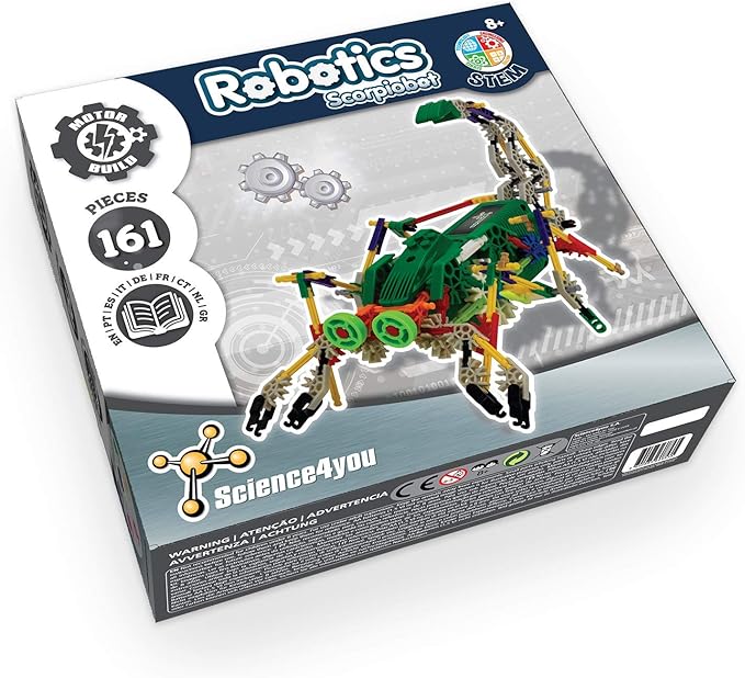 Science4you Scorpiobot Robotics Kit for Kids - Building Robot Toys for Kids 8-12 Year olds, Robot Kit with 161 Pieces, Stem Building Games, Robots for Kids, Gift for 8+ Year Olds Boys and Girls