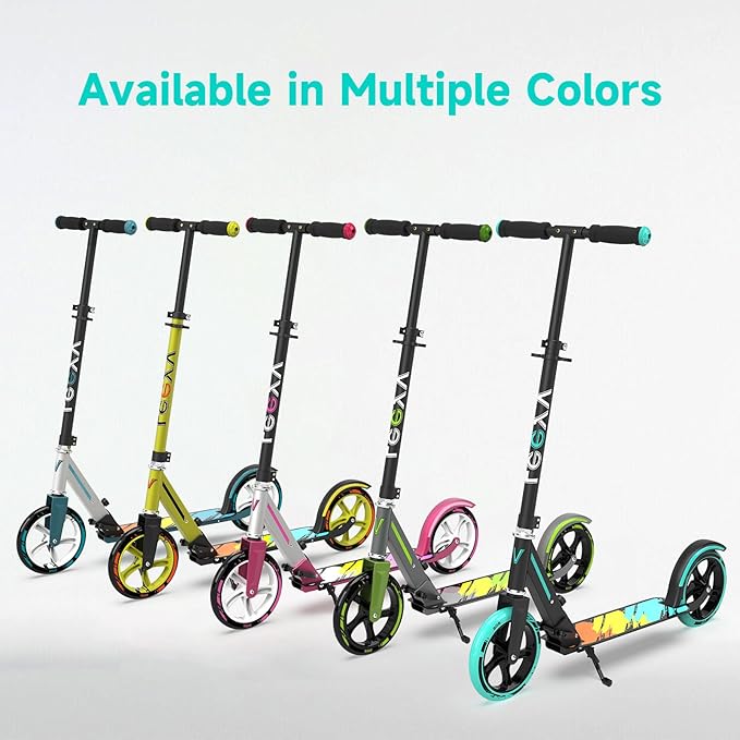 Scooter for Kids 6-12 & Adults,Kid Scooter for Age 6-12,Big Wheels,Adjustable Height, Foldable, Aluminium Frame,Holds Up to 220 LBS