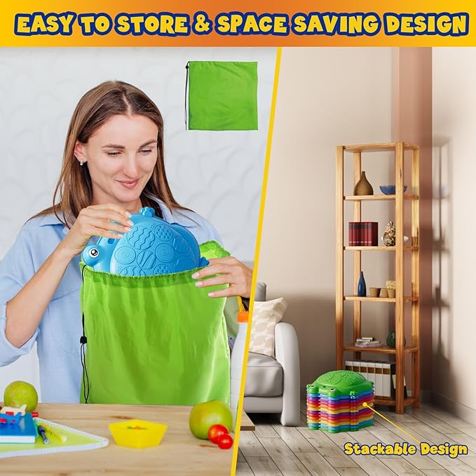 Stepping Stones for Kids, 12PCS Non-Slip Toddler Balance Steps Stones, Obstacle Courses Sensory Toys, Coordination Game Gift for Boys Girls Indoor Outdoor Play