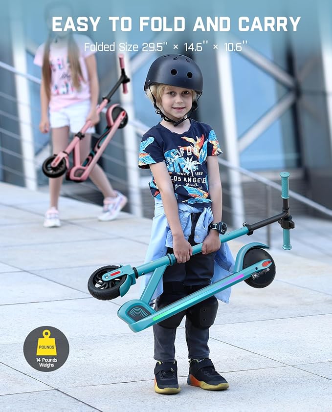 FanttikRide C9 Pro Electric Scooter for Kids 8-12, Adjustable Handlebar Height for Riders 3.9-5.2 ft, 132 lbs, Up to 40 min Continuous Time, 5 Miles Range, 3 Speed Mode 5/8/10 MPH