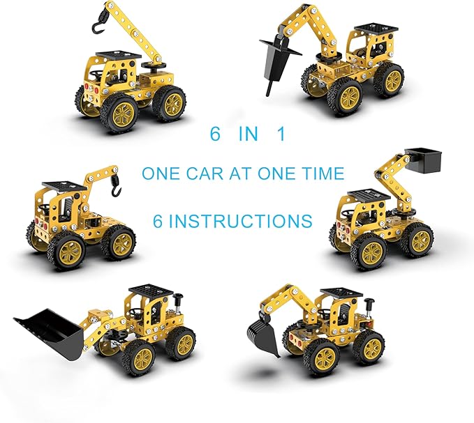 Construction Kits Stem Metal 3D Puzzle Machine Vehicle Model Car Construction Set Toy Parent-Child Interaction Play Sets Gifts for Children Age 4-16 Years