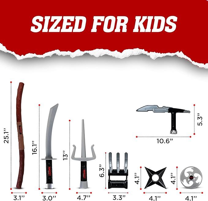 Liberty Imports Ninja Warrior Toy Weapons Role Playset Kids Pretend Play Dress Up Battles Costume Accessories