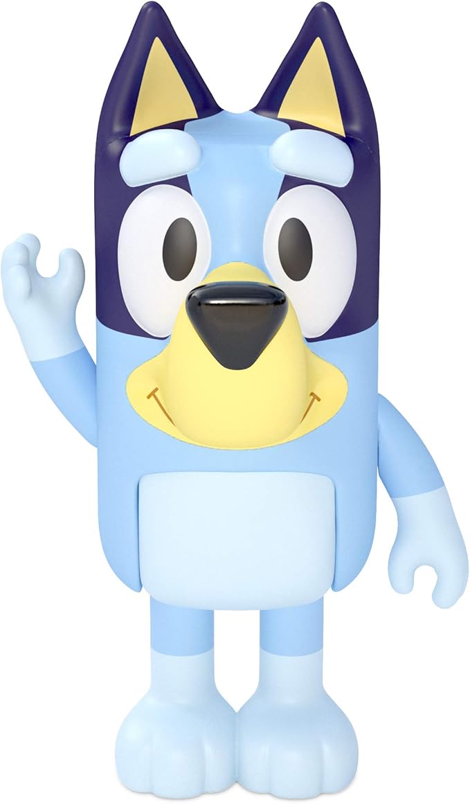 Bluey Family Figure 4-Pack – Includes Bluey, Bingo, Mum (Chilli) & Dad (Bandit), Poseable Collectible Toys for Kids, Durable Cake Toppers, for Toddlers & Fans, Ages 3+