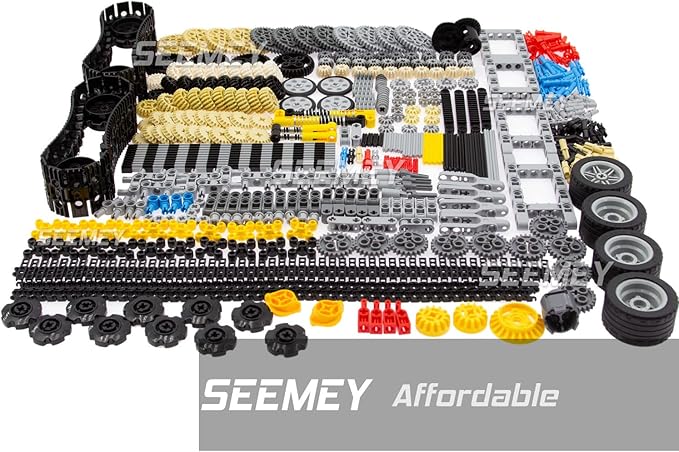 844Pcs Pins-Gears-Axles Set Compatible with mainbrands-Technical-Parts, Latest differentials Chain Link Connector Joints Tank Track Car-Wheels-Tires Shock-Absorber Steering Shaft