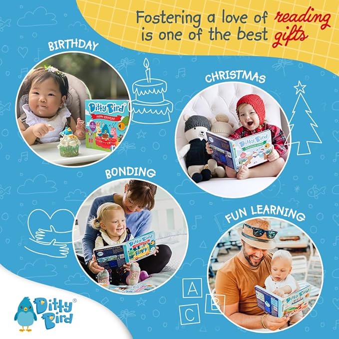 Ditty Bird | Funny Songs | Interactive Musical Book for toddlers 1- 3 | Sound book for 1 year old | baby gift with music