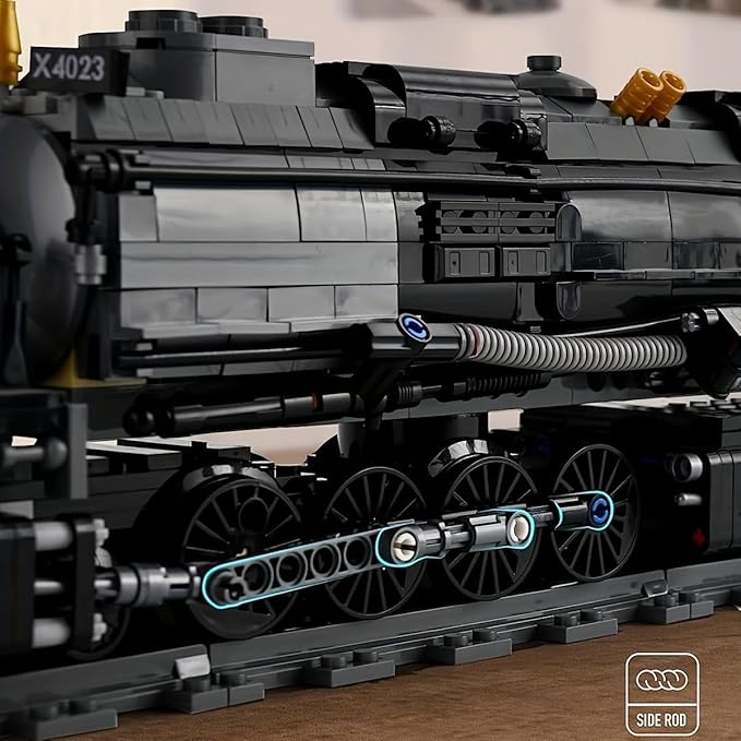 Badboy Steam Train Building Kit, Collectible Steam Locomotive Display Set, Large Train Set with Train Tracks, Top Present for Train Lovers (1608 PCS)