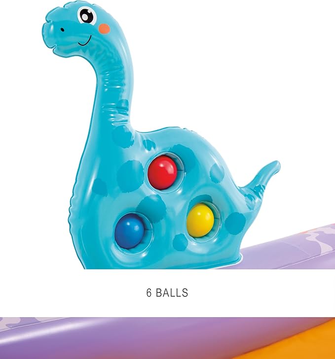 INTEX 56139EP Dino Park Inflatable Kiddie Pool: Inflatable Kids Pool with Water Sprayer and Slide – Splash Pad – 79" x 62" x 27" – Ages 3+